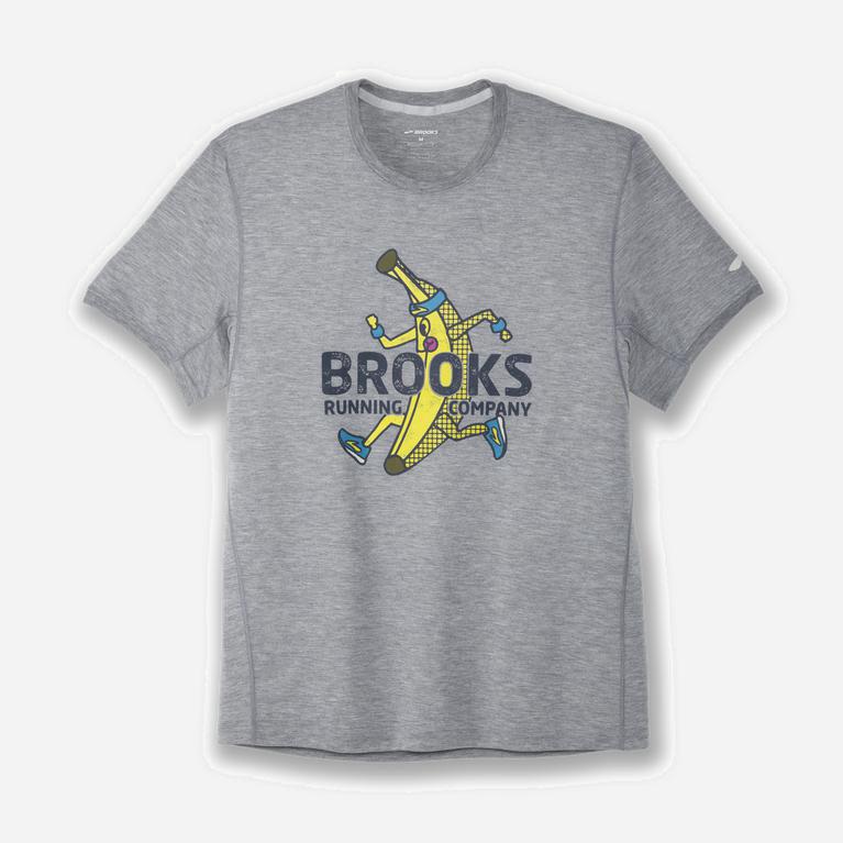 Brooks Distance Graphic T-Skjorter Herre Nettbutikk - Grå - Norge (GVH649382)